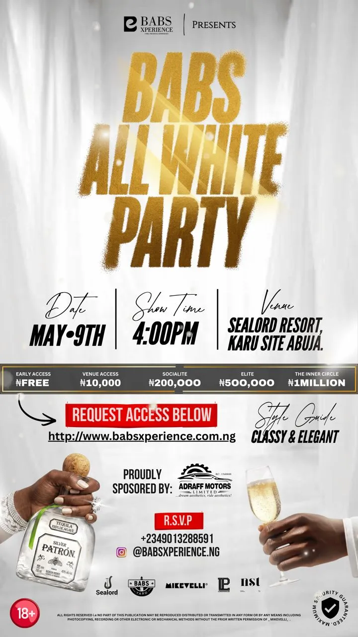 Babs All White Party flyer